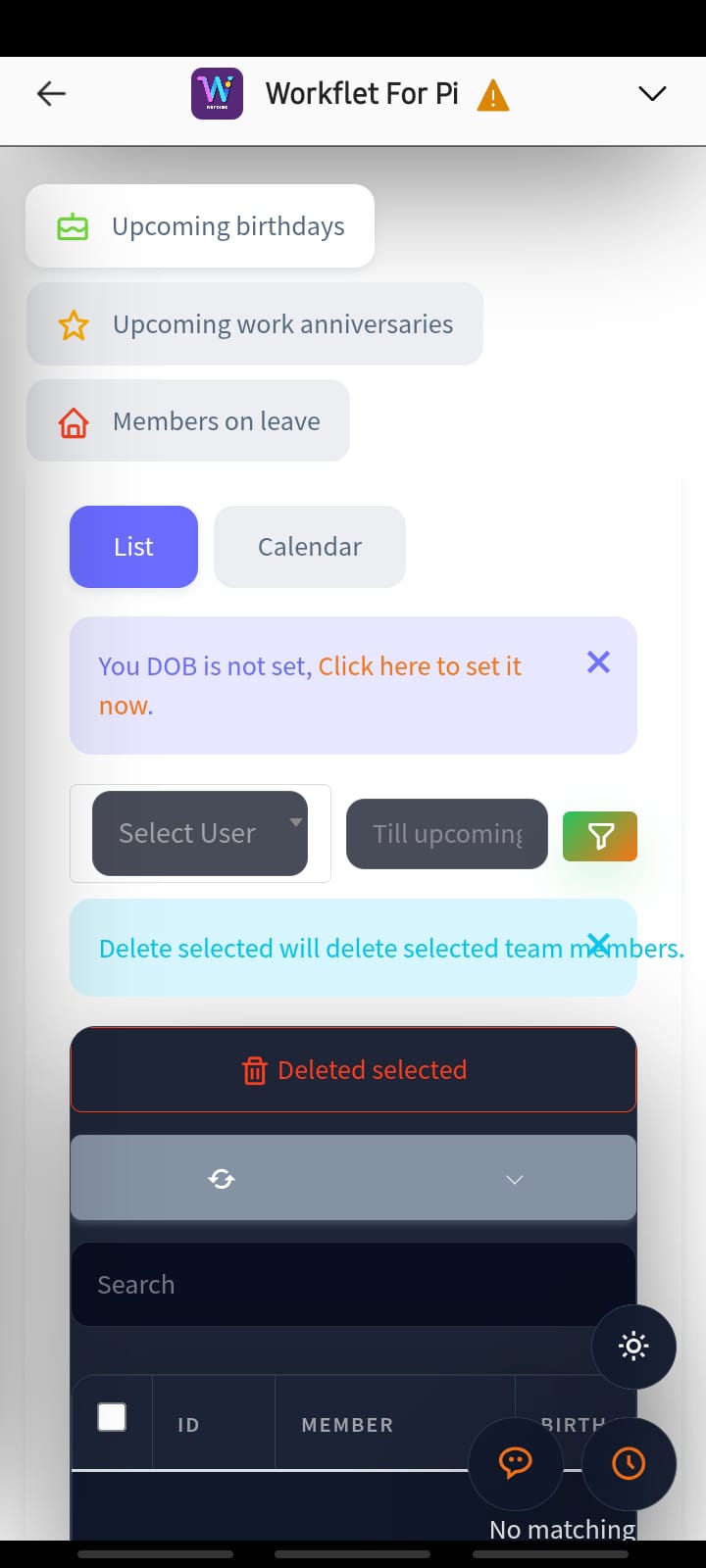 Workflet team management
